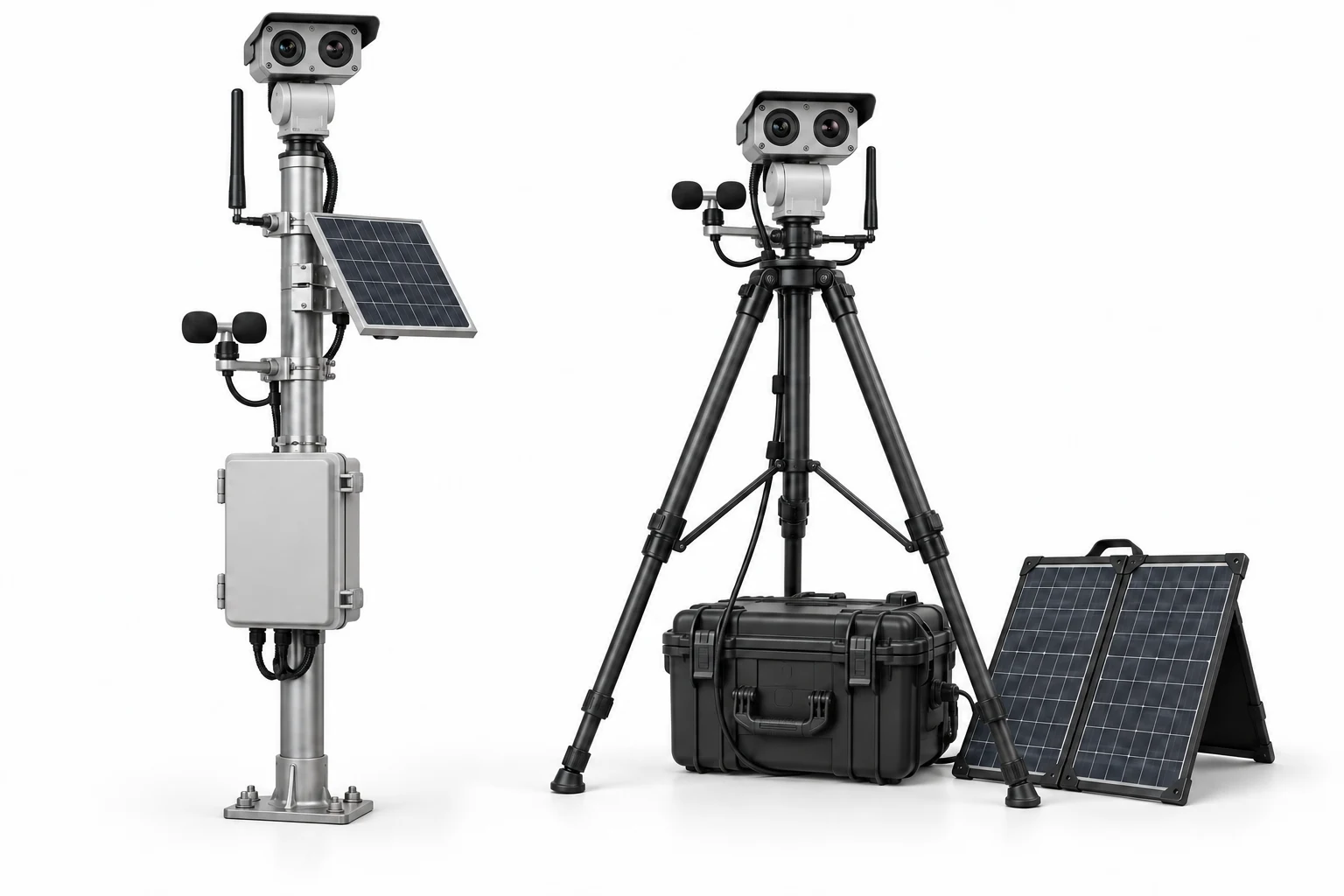 Concept illustration of fixed and portable sensor stations